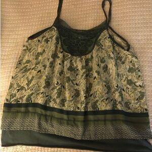 Kimchi Blue Dark Green Top two layers lace bodice boho